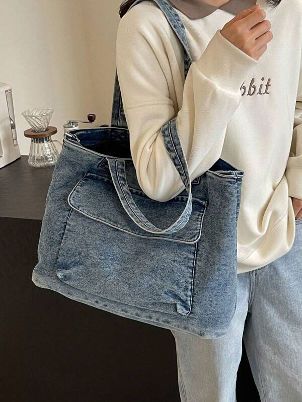 Large -Capacity Gradient Todot Bag Shoulder Bag