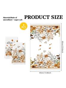 2Pcs Watercolor Eucalyptus Leaves Buffalo Plaid White Pumpkin Maple Leaf Thanksgiving Farmhouse Kitchen Towels Home Seasonal Harvest Fall Vintage Halloween Decorative Dish Towels Kitchen Dish Towels Hand Towels Tea Towels Kitchen Drying Dish Towels For Kitchen Restaurant Table