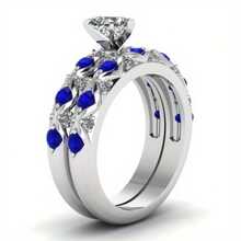 Couple Jewelry - Ring Women's Silvery White Synthetic  Heart Shaped Artificial Diamond Ring Bridal Wedding Engagement Jewelry Gift - 女戒尺寸 10 - 查看 4