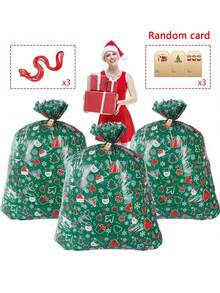 1pc Extra Large Gift Bags For Presents,XL Christmas Gift Bags Jumbo Big Christmas Bags For Wedding Wrapping,Birthday, Party,Giant Huge Gifts- 56" X 36" - Multicolor - View 2