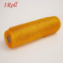 1/2 Rolls Deco Mesh Ribbon - 10inch X 30 Feet Each Roll Metallic Foil Mesh Ribbon For Wedding, Birthday,Halloween, Thanksgiving, Christmas, New Year DIY Gift Decorationand Home Decorating