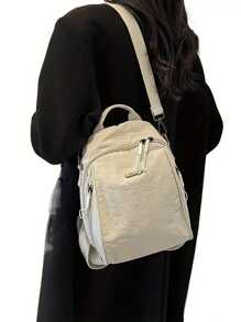 Large Capacity Commuting Travel Backpack, Stylish Shoulder Crossbody Multifunctional Handbag, Suitable For 8-Inch Laptops. School Bags University Bag Bag For School College