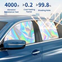 Set Of 4 Suction Cup Car Sunshades, Magnetic Pull-Down Curtains For Vehicle Side Windows, Providing Privacy And Sun Protection Inside The Car.
