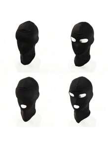 1 pièce Cagoule noire respirante avec ouvertures pour les yeux et la bouche - pour le jeu de rôle, masque couvrant tout le visage avec capuche, ajustement confortable avec bande élastique