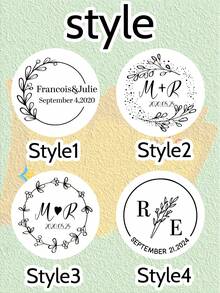 30-240Pcs Custom Wedding Stickers, Personalized Name Label Stickers, Customized Text Round Stickers, Customizable Thank You Stickers, Black Gold Vinyl Stickers For Birthday Party Decorations, Anniversary Gift Boxes - Style a - View 5