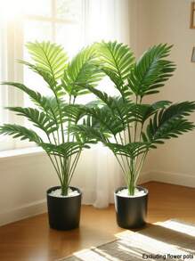 2pcs 65cm Artificial Plants, Fake Palm Tree, Tropical Palm Tree Leaves, UV-Resistant, Greenery Bush Faux Fake Plants, Suitable For Home Wedding Garden, Outdoor, Office Decor, Home Decor, Restaurant Decoration(This Product Is Sent Separately And Needs To Be Assembled By Oneself. Size: 65cm)