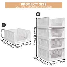 2pcs/4pcs/10pcs Foldable Drawer Type Clothing Storage Organizer, Large Capacity, Slide-Out Design, 43*33cm Opening, Max Load 5kg Per Unit, Suitable As Graduation Gift - White - View 2