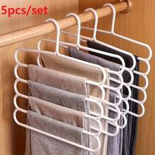 5pcs Pants Rack 5-Layer Plastic Pants Hangers, Non-Slip Space Saving Closet Organizer For Trousers And Scarves, Wardrobe Clothes Storage Rack Multifunctional Household Saving Space Multi Layer Trousers Hanger Pants Closet Color Clothes Peg 5 Layers Clothes Hangers Non-Slip Pant Storage Rack Cloth Rack With Multiple Functions For Hanging And Storage - Many - View 13