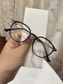 1pc Unisex Casual Retro Square Flat Lens Glasses, Suitable For Daily Wear And Street Photography - Coffee Brown - View 15