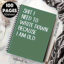 1 cuốn sổ xoắn ốc vui nhộn - Bìa in dòng chữ "Những điều tôi cần viết ra vì tôi đã già", Kích thước 8,26x5,7 inch - Thích hợp để ghi nhật ký, lập kế hoạch và làm quà tặng cho gia đình, y tá, cha mẹ, đồng nghiệp và bạn bè, thích hợp sử dụng ở trường học - Nhiều màu - Xem 7
