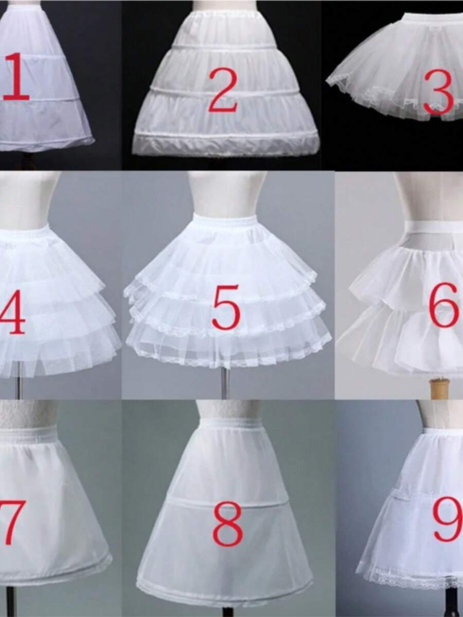 衬裙 花童蓬蓬裙 内衬裙 儿童多款秋季女装 - 彩色 - 查看 1