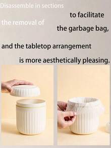 1 سلة مهملات مكتبية مع غطاء، غطاء مضغوط مرن، سلة مهملات للمكتب المنزلي/طاولة القهوة، سلة مهملات رمادية مكتبية مضغوطة، صندوق تخزين مستحضرات التجميل الصغيرة، 1 سلة مهملات مكتبية مضغوطة صغيرة - متعدد الألوان - مشاهدة 4