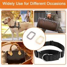 5 قطع أشرطة معدنية مستطيلة مربعة لحلقات الأحزمة لحقائب اليد والمحافظ DIY، لوازم مدرسية