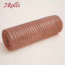 1/2 Rolls Deco Mesh Ribbon - 10inch X 30 Feet Each Roll Metallic Foil Mesh Ribbon For Wedding, Birthday,Halloween, Thanksgiving, Christmas, New Year DIY Gift Decorationand Home Decorating