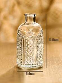 1 套复古迷你花瓶，各种款式，小花瓶用于中心装饰，透明花盆带雕刻细节，非常适合乡村婚礼、派对和聚会餐桌装饰、家居装饰、花瓶、中心装饰、餐桌装饰，用于现代波西米亚风格