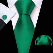 Men Tie Vintage Paisley Paisley Dark Green Tie Classic Necktie Set Pocket Square Cufflinks Formal Wedding St Patrick's Day