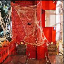 1pc Colorful Spider Web Stretch Super Elastic Spider Cotton Web Fake Spider Halloween Decoration