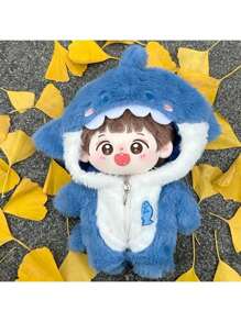 17cm Hanging Ornament Outfit, Blue & Pink Shark Suit, Rabbit Suit Plush Doll Clothes, Cute & Adorable (Clothes Only), Blind Box Hanging Ornament Doll Outfit, Suitable For Daily Wear, Festivals, Birthday Gifts, Doll Collection, Outdoor Activities And More
