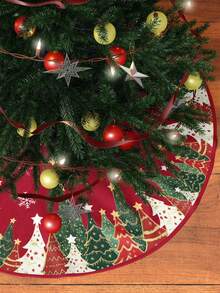 圣诞树裙，雪花图案的布艺圣诞树裙，圆形红金色圣诞树装饰，家居装饰背景的圣诞树裙，圣诞节节日装饰，圣诞松树设计元素，适合圣诞节家居装饰，圣诞树装饰 - 彩色 - 查看 8