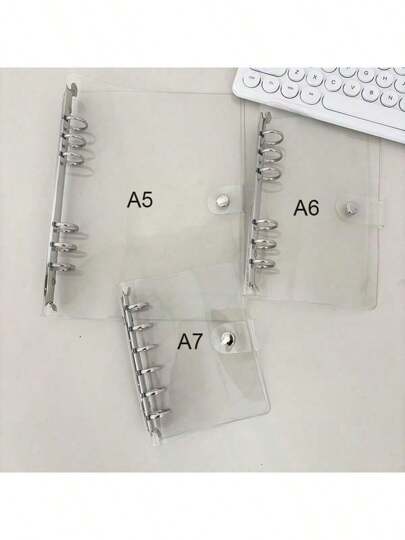 A5/A6/A7 Clear Binder Cover, 6 Holes Loose Leaf PVC Notebook Case, DIY Journal Diary Book,For School Supplies,Back To School