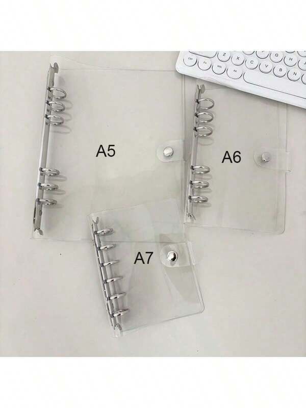 A5/A6/A7 Clear Binder Cover, 6 Holes Loose Leaf PVC Notebook Case, DIY Journal Diary Book,For School Supplies,Back To School