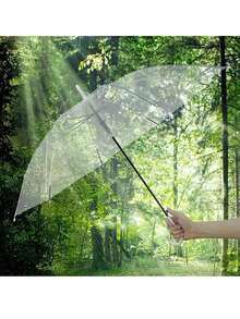 1 opakowanie przezroczystych parasoli ślubnych, hurtowych, przezroczystych, automatycznie otwieranych, wiatroszczelnych, wodoodpornych, dużych parasoli z baldachimem i białym uchwytem typu J Hook, do fotografii ślubnej, panny młodej i pana młodego, golfa, na zewnątrz