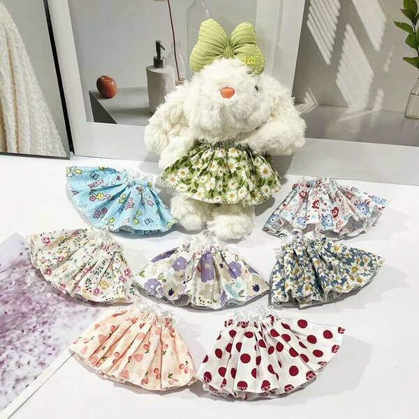 Vestido de muñeca de 10-18 cm, nuevo vestido de peto floral, conjunto creativo, entrega aleatoria