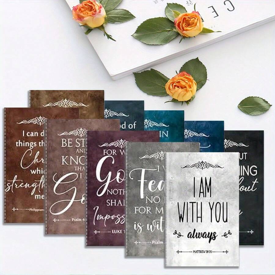12pcs Christian Gift Set, Includes Mini Notebooks With Bible Verses, Inspirational Notebooks, Portable Pocket Notebooks, Suitable For Travel, Practical And Elegant. - 12pcs - View 1
