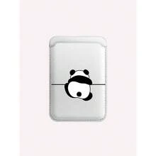 [Magsafe Magnetic Card Pack] Cute Panda Pattern Is Suitable For IPhone 16 15 14 13 12 Pro Max, Using PU Material, Good Choice For Men And Girlfriends. Compatible With 1-2 Credit Cards, Bank Cards - 白色 - 查看 1