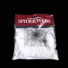 1pc Colorful Spider Web Stretch Super Elastic Spider Cotton Web Fake Spider Halloween Decoration