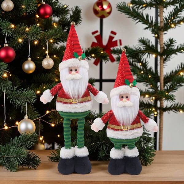 Neue dehnbare Weihnachtsfiguren als Weihnachtsmann, Schneemann, Rentier für Weihnachtsdekoration, Heimdekoration, Raumdekoration, Winter