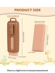 1 pieza Borrador extraíble de color macaron vibrante - Diseño de dibujos animados creativos, forma rectangular duradera, con mecanismo de deslizamiento suave, perfecto para usar en escuelas y artículos de oficina.