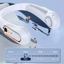 SULVGO Ventilator portabil de gât fără lame, 1200 mAh, durată de viață ultra-lungă, 5 trepte de viteză reglabile, funcționare silențioasă, afișaj digital, încărcare USB pentru toate ocaziile