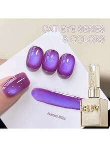 XEIJAYI Purple Series Cat Eye Nail Polish 1Pc 15ml Reflective Cat's Eye Magnetic Nail Gel Soaking UV LED Gel Salon Female Nail Art Tools Fashion Holographic Nail Art - 紫色 - 查看 1