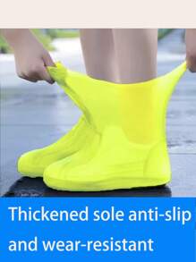 1 Pair Waterproof Latex Anti-Slip Rain Shoe Covers, Thick & Durable Outdoor Rain Boots Covers For Men & Women, Mid-Calf, Portable Insulation, Galentines, Puppy, Carnival, Party Decorations, Spring Summer Picks, Brides Maid Gifts, Room, Bedroom Decor, Bedroom Decor, Beach, Travel, For Men, For Women, Vacation - Multicolor - View 12