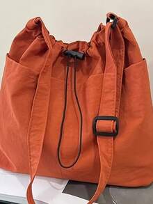 女士可转换斜挎包 - 大容量尼龙手提包，配有可调节肩带和抽绳封口，涤纶衬里，有多种颜色可供选择，适合工作、旅行和休闲外出。 - 彩色 - 查看 11