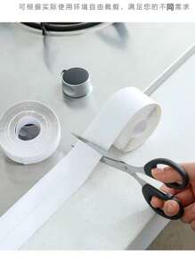 1 قطعة ملصق أرضية أبيض/شريط إغلاق/شريط إغلاق مقاوم للماء 1 لفة، شريط إغلاق مقاوم للماء من البي في سي، شريط لاصق زخرفي للحشو، شريط إغلاق للحشو، شريط لاصق لشقوق الحوض والموقد، شريط إغلاق للزوايا في المطبخ والحمام والحوض، حماية حافة الأرضية والجدران