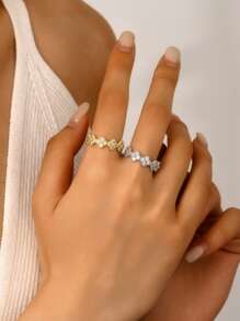 Gold & Silver Clover Rings, Elegant & Cute Premium Rings Suitable For Daily Wear, Dates, Parties And Gifts