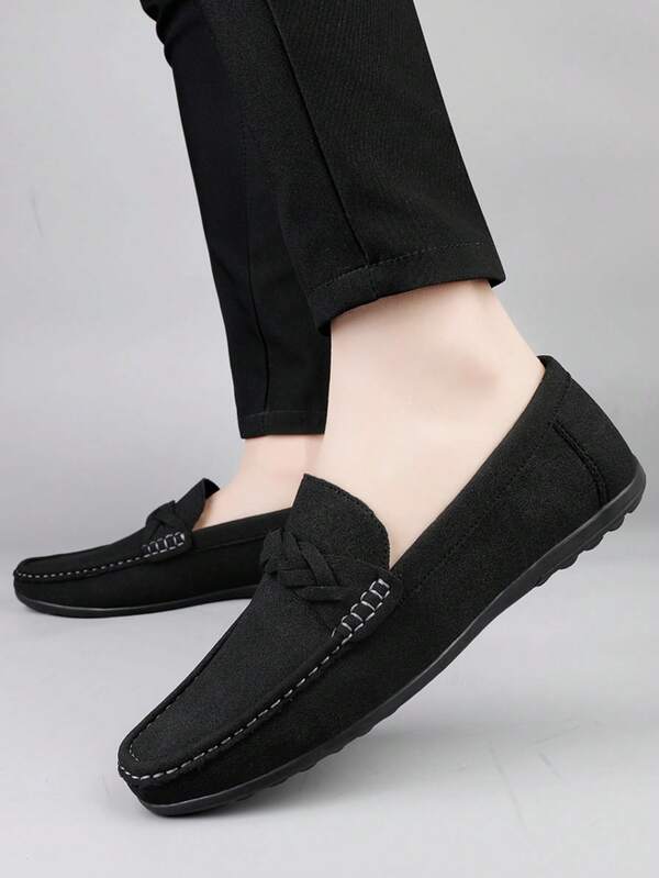 Men's Fashion Woven Decor Loafers, Suede Party Shoes, Casual Leather Shoes, Beach Shoes, Suit Leather Shoes, Robe Leather Shoes, Comfortable Vacation Leather Shoes, Breathable Leather Shoes, Japanese Indoor/Outdoor Slippers, Casual Walking Shoes, Gentleman Shoes, Wedding Shoes, Groomsmen Shoes, Soft Lightweight Flat Shoes, Moccasins, Classic Red Leather Shoes, Men's Leather Shoes, Handmade Shoes, Versatile Men's Slip-On Business Office Leather Shoes, Durable Slip-On Driving Shoes