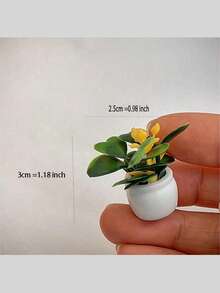4/2PCS Mini Artificial Potted Plant,Artificial Mini Succulent Plants, Realistic Simulation Of Bonsai And Floral Greenery, Durable Resin Square Pot, Mini Garden, Versatile Ornament For Universal Holiday Decorations,Suitable For Dollhouse Decoration, Christmas Birthday Present, DIY Handicrafts, For Home Living Room, Desktop Center, Windowsill, Office Decor, Wedding Party Decoration 1pc