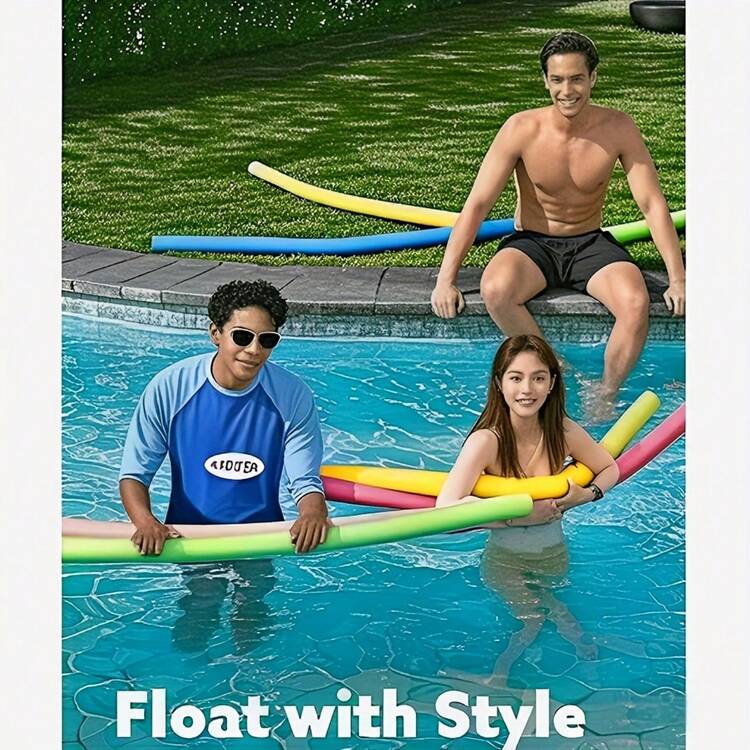 1pc Colorful Foam Swimming Pool Float, 59 Inch Long Foam Swimming Stick, Flexible Buoyancy Rod, Suitable For Swimming, Floating And Pool Party Atmosphere - Multicolor - View 2