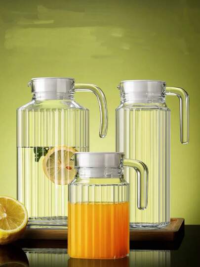 1 pieza Botella de agua multifuncional resistente al calor y al frío - Recipiente de almacenamiento para bebidas calientes o frías, jarra de agua para refrigerador, recipiente para jugo, botella de agua, tetera de té helado o olla de leche, adecuado para cocina, comedor, campamento al aire libre