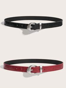 1 件女士腰带，时尚 PU 皮带，韩式百搭装饰，适合牛仔裤、复古紧身裤秋季、秋季、万圣节 - A - 查看 10