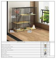 2-Tier Cat Cage With Litter Box, Indoor Cat House, Small Pet Supplies - Multicolor - View 17