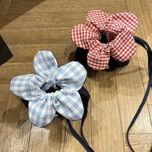 Women Shoulder Bags - 牛仔藍格花朵包 - 查看 2