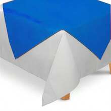 Kit 10 TNT Tablecloths 1x1m + 10 Stain Covers 70x70 Cm 40gr - For Party Decoration - 白色和紫色 - 查看 5