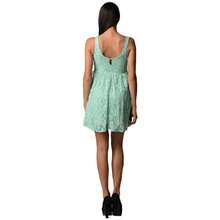 Women's Empire Waist Allover Lace Dress - Cream 6 - View 7