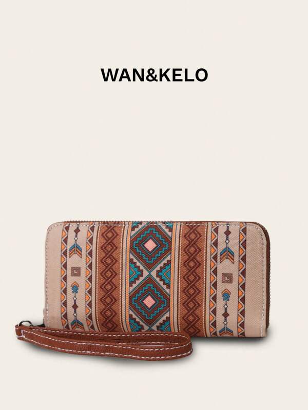 RFID Women's Wallet Vintage Bohemian Style Women's Wristlet Wallet With Waterproof Coin Purse And Card Slots For Women Wallet Purse Wallet Long Wallet Wallet