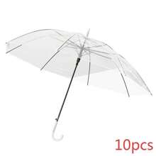1 Paraguas [Grande] Diámetro 90* Altura 75cm, 8 huesos transparentes a prueba de viento, diseño cúpula, asa con gancho en forma de J, estilo minimalista lindo, paraguas de plástico, apertura manual, impermeable, para bodas, ceremonias de graduación, refrescante verano, playa, viaje