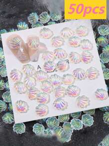 5/10/20/20/30/50/100PCS 3d Shells Shaped Nail Art Jewelry, Silver Color Nail Charm Rhinestones,Diy Nail Decoration Supplies Nail Charms Nail Gems Flat Bottom Shiny Nail Stickers Marine Animal Rhinestone Decorations Suitable For Women's Casual Nail Salon European Style Japanese And Korean Style Universal Nail Decorations For All Seasons